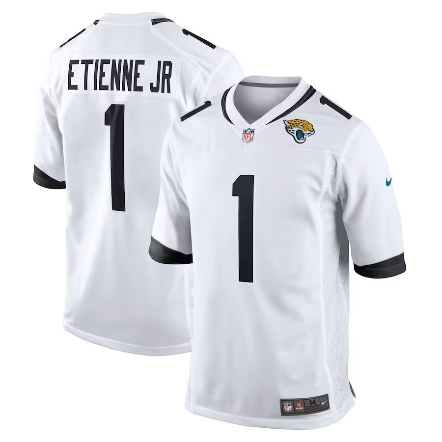 Men Jacksonville Jaguars 1 Travis Etienne Jr. Nike White Game Player NFL Jersey